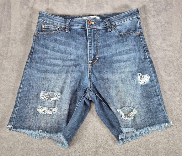Celebrity Pink Pants - Celebrity Pink Womens Blue Denim Shorts Size 9 Distressed Casual